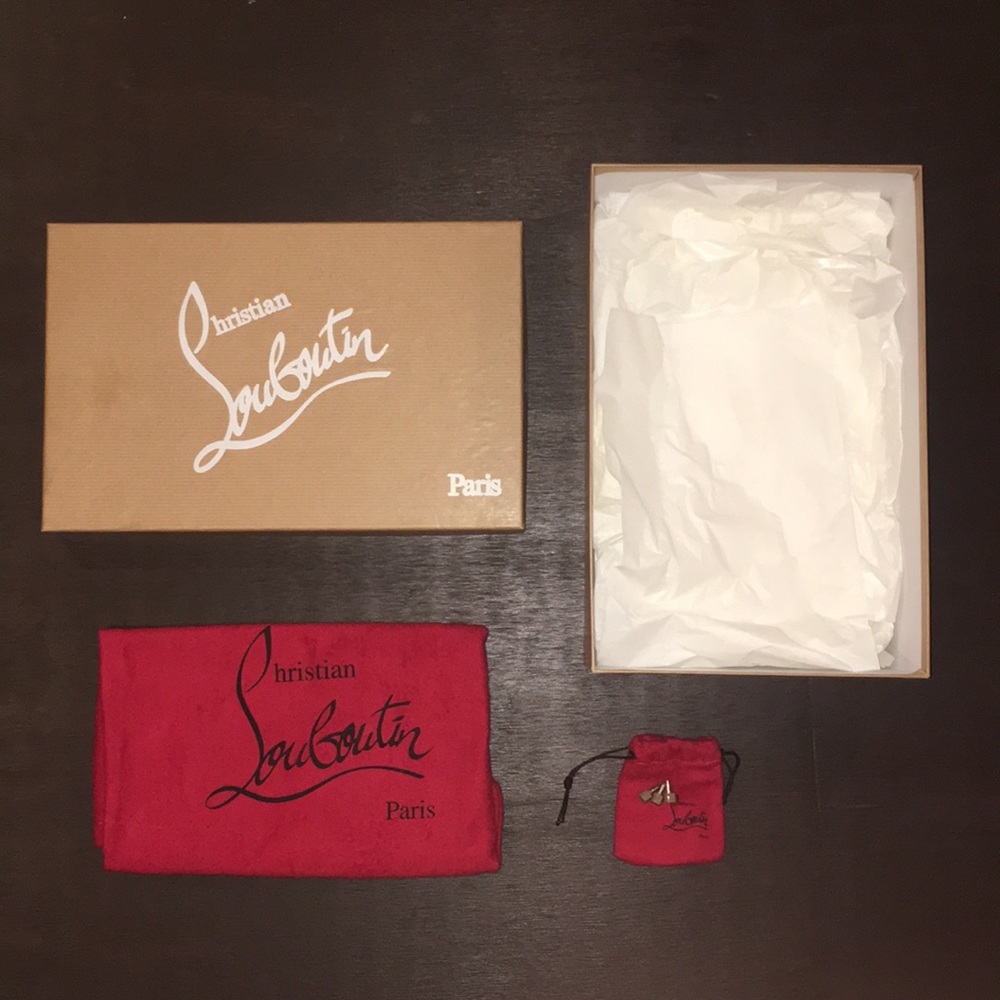 Christian Louboutin Box, Dust Bag & Tips with bag.